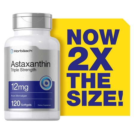 Triple Strength Astaxanthin 12mg Softgels | 120 Count | by Horbaach
