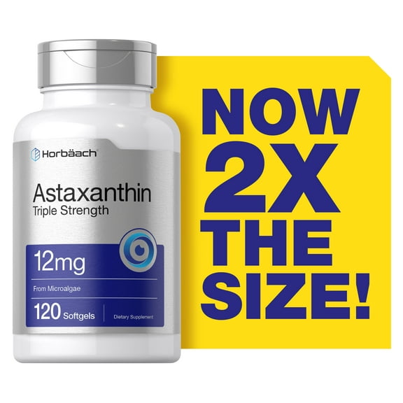 Triple Strength Astaxanthin 12mg Softgels | 120 Count | by Horbaach