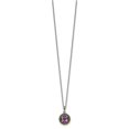 thumbnail image 2 of Shey Couture Sterling Silver with 14K Accent 18 Inch Antiqued Round Amethyst Necklace QTC1593, 2 of 5