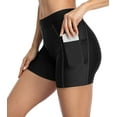 thumbnail image 4 of Women's Swimsuit Bottom Stretchy Fitness Board Short with Pockets Swim Trunk, 4 of 5