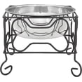 thumbnail image 1 of Soporte de hierro forjado con cuenco individual de acero inoxidable YML, 1 of 5