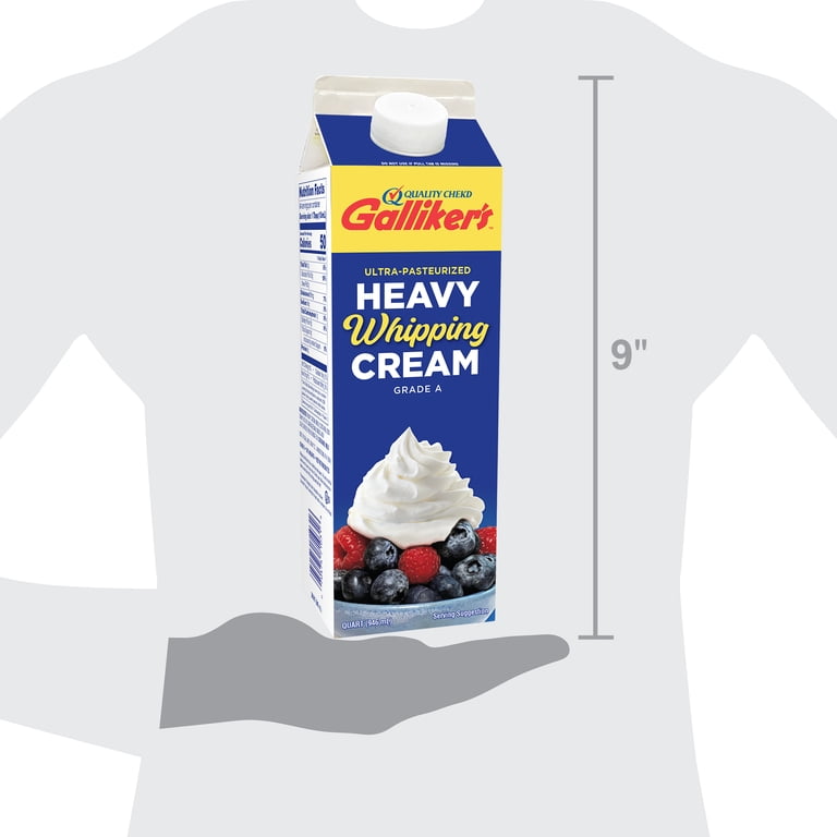 Galliker's 36% Heavy Whipping Cream Quart, Ultra-Pasteurized