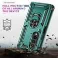 thumbnail image 3 of SaniMore Tri-layer Case for Samsung Galaxy Z Fold 4 7.6", 360° Rotating Holder/Kickstand Rugged PC Back + TPU Bumper Magnetic Car Mount Anti-fingerprint Anti-fall Heavy Duty Protective Case, Darkgreen, 3 of 7