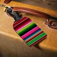 thumbnail image 3 of Colorful Stripes Luggage Tag Full Back Privacy Name ID Card Suitcase Labels Leather Travel Tags 2 Pack Decoration, 3 of 5