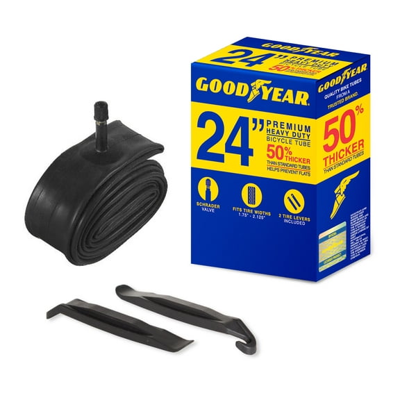 Goodyear 24" x 1.75-2.125" Heavy Duty Bike Tube, Standard Schrader Valve
