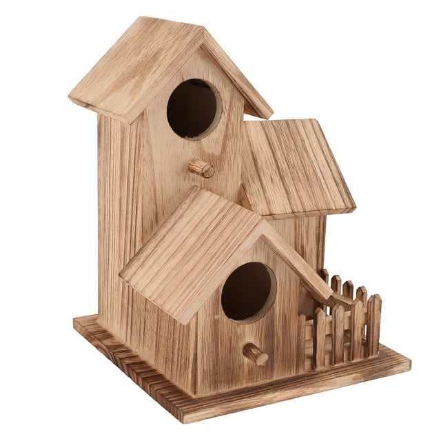 Casa Para Pájaros De Madera, Poste De Madera, Casa Para Pájaros Anidada, Amplia Adaptabilidad, Cómoda Para Jardín, Patio