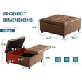 thumbnail image 2 of Grepatio 35.5" Large Square Storage Ottoman, Lift Top Ottoman Square  with Storage, Tufted Upholstered Ottomans, Ottomans Coffee Tables for Living Room, Bedroom (Brown), 2 of 7