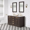 thumbnail image 4 of Water Creation Chestnut 60" Wood Double Bathroom Vanity in Brown Oak/Satin Gold, 4 of 10