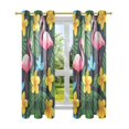 thumbnail image 7 of Yayeee Window Curtains Set of 2 for Living Room Light Filtering 63"x42", Flamingo Floral Pattern, 7 of 7