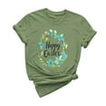 thumbnail image 2 of UPPADA Easter Femmes Oeufs Imprimé T-Shirts Heureux Easter Graphique Bunny Lapin Mignon T-Shirts Manches Courtes Décontracté Col Rond T-Shirts Été Basique Coupe Régulière Chemises Vert,P, 2 of 5