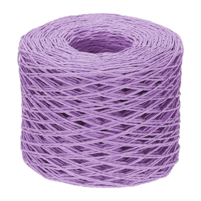 Uxcell Twisted Raffia Paper Rope 600 Feet, Raffia Ribbon Twine String, Purple 1 Pcs