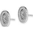 thumbnail image 2 of Sterling Silver Rhodium-Plated Enamel Glitter Fabric With Cz Oval Post Earring (12.8 X 9.1) Made In India qe13285, 2 of 5