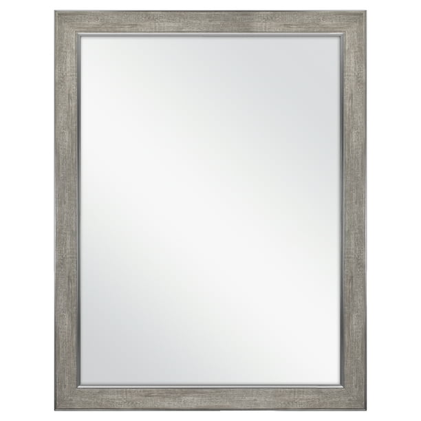 Better Homes & Gardens 35.5" x 45.5" Wall Mirror, Rustic Gray Walmart