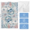 thumbnail image 5 of Coastal Crab 1 Pack Kitchen Towel, Water Absorbent Dish Towel, Nautical Beach Ocean Conch Coral Starfish Decorative Hand Towels - Quick Drying Cloth for Cooking Baking, 18x28 Inch, 5 of 8