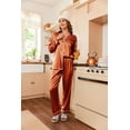thumbnail image 6 of Ekouaer Women's Classic Button Down Long Satin Silk Pajama Set, 6 of 6
