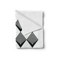 thumbnail image 2 of Black and White Soft Flannel Fleece Blanket, Art Deco Style Inspired Simplistic Monochrome Square Tiles Modern Art, Cozy Plush for Indoor and Outdoor Use, 50" x 60", Black and White, by Ambesonne, 2 of 5