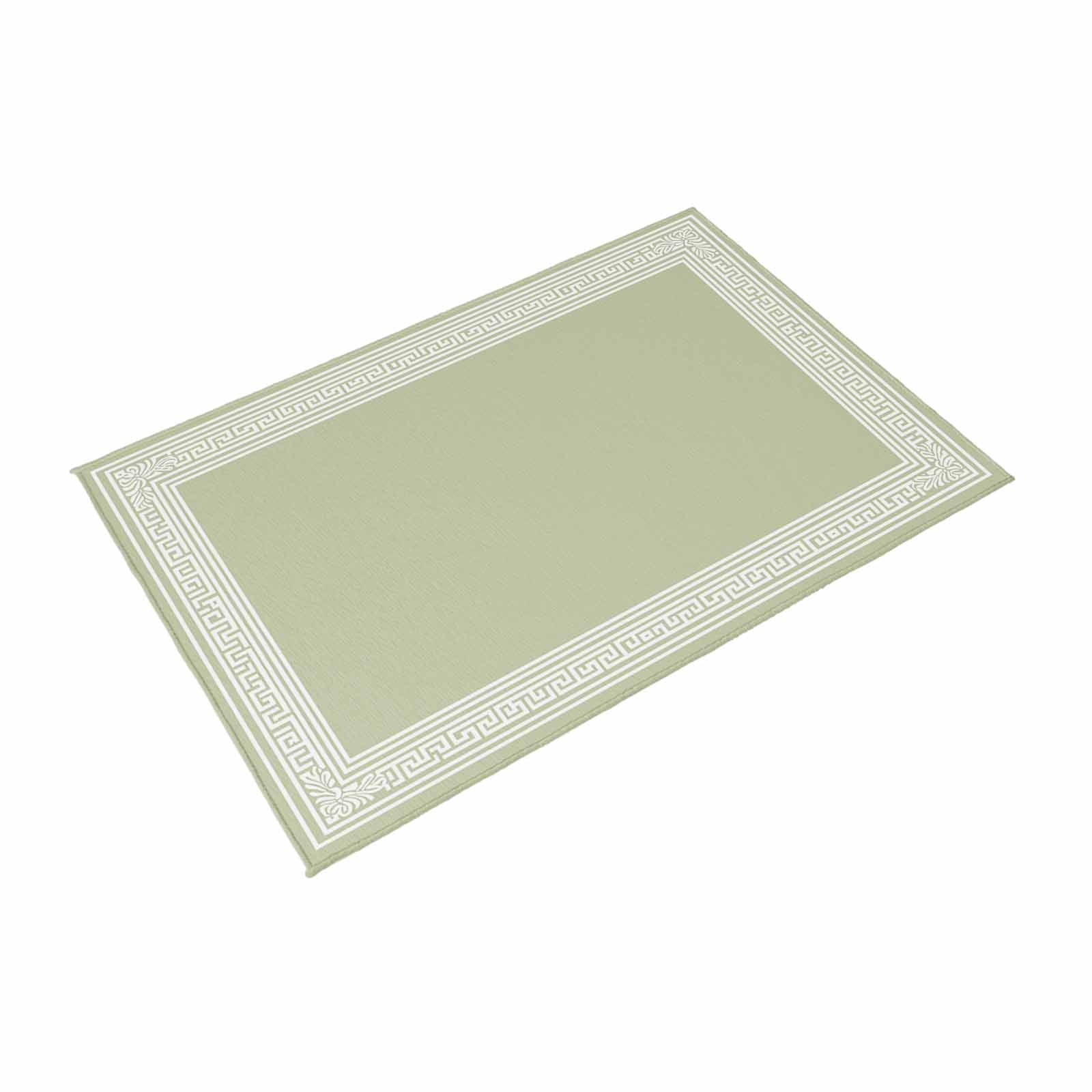 Sage Green Greek Key Outdoor Rug for Patio/Deck/Porch, Non-Slip Large Area Rug 4 x 6 Ft, Geometric Greece Ancient Farmhouse Geo Indoor Outdoor Rugs Washable Area Rugs, Camping Rug Carpet Runner