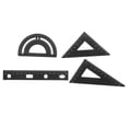 thumbnail image 4 of SHISUYAN 1 Set of 4PCS DIY Metal Ruler Sturdy Office Metal Ruler Ruler Stationery Set Triangular Plate Protractor Testing Ruler for Pupils Students Black, 4 of 9