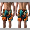 thumbnail image 3 of luoweisi Men's Beach Shorts Quick Dry Swim Trunks with Mesh Lining Thanksgiving Turkey L, 3 of 5