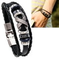 thumbnail image 4 of Brazalete de cuero trenzado Zulema Punk unisex negro, 4 of 8