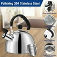 thumbnail image 2 of 2 Liter Stainless Steel Whistling Tea Kettle Stove Top Water Boiler Teapot Home, 2 of 12