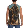 thumbnail image 4 of Fotbe desert Man Shepherd Dog Men's Camiseta sin Mangas Estampada para Hombres, Playera Casual para Gimnasio, Entrenamiento, Playa-Small, 4 of 7