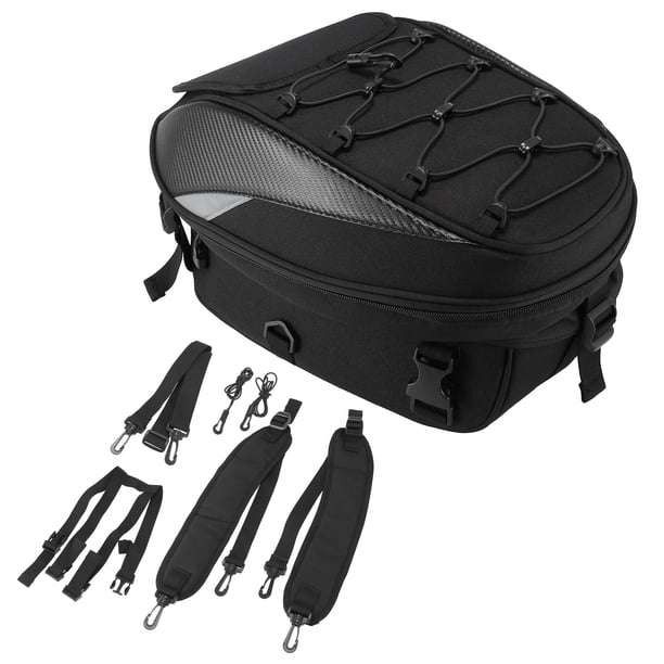 Motocicleta Asiento Cola Bolsa Viaje Trasero Equipaje Bolsa1680D Negro Mochila