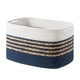 thumbnail image 5 of Cesta de cuerda de algodón para debajo del estante, cesta con asas, contenedor organizador, plato abierto Azul, 5 of 9