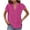Hot Pink, variant on cocolona Womens Summer V Neck Button Shirts Fashion Casual Solid Color Short Sleeve Tops Lightweight Loose T-shirt Blouses S-2XL