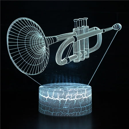 

Pmedae Musical Instrument 3D Night Light LED Colorful 16-Color Remote Control Desk Lamp