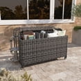 thumbnail image 2 of Sunmthink Outdoor Poolside Storage Cart with Wheels, 3-Tier Wicker Towel & Toy Organizer for Pool, Gray, 2 of 7