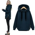 thumbnail image 4 of jjayotai Women's Hoodie Pullover, Side Zipper Hooded Warm Hoodie Casual Fashion Solid Color Drawstring Sweatshirt, 4 of 5
