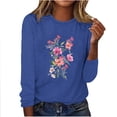 thumbnail image 1 of Blouses pour Femmes Décontractées, Blouses à Manches Longues pour Femmes, Mode Femmes Décontractées Manches Longues Imprimées Col Rond T-Shirt Ample Blouse, Blouses Femmes Manches 3/4, Blouses Manches 3/4 pour Femmes, 1 of 4