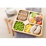 La Boos Square Portion Control Plates (4-Section) - MyPlate Healthy Diet Ratio Control or Weight Loss Aid plate - Made with Bamboo - BPA-Free Lunch Plate or Healthy Eating Plate