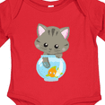 thumbnail image 4 of Inktastic Kitty And The Fish Bowl, Cute Little Cat, Fish Girls Long Sleeve Baby Bodysuit, 4 of 5