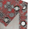 thumbnail image 4 of Ambesonne Mandala Grommet Curtain, Doodle Mandala Flower Art, 50" x 84", Scarlet White Black, 4 of 6