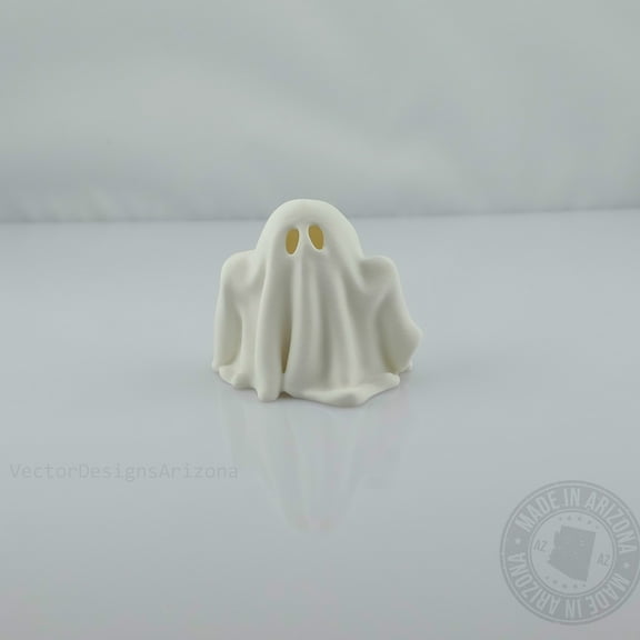 Minimalist Ghost Figurine, Modern Halloween Decor, 3D Printed Shelf Accent, 3 in