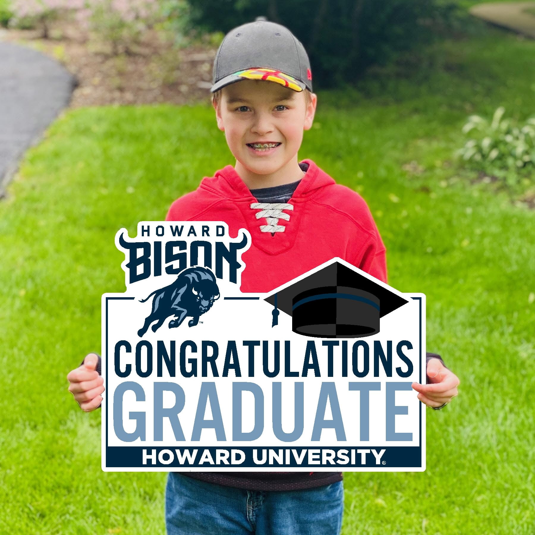 Color Shock Products Congratulations Graduate Lawn Sign compatible with Howard University