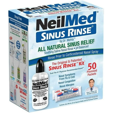 NeilMed Sinus Rinse - A Complete Sinus Nasal Rinse Kit, 50 count (Pack of 1)