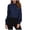 a-295Blue53, variant on FINALGANG Womens High Neck Long Sleeve Regular Fit Pleated Front Puff Sleeve Solid Color Blouse For Office Casual Daily Wear Blue XL