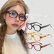 thumbnail image 4 of Gafas de sol cuadradas con montura de carey retro, lisas y antiluz azul, cuadradas y redondas, para mujer, de alta gama., 4 of 7
