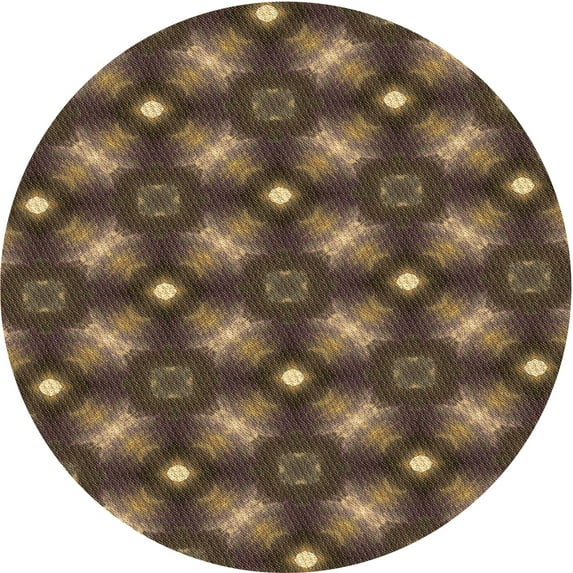 Ahgly Company Machine Washable Indoor Round Transitional Copper Brown Area Rugs, 5' Round