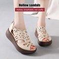 thumbnail image 4 of PU Leather Roman Hollow Sandals Women's Platform Open Toe Shoes Back Zipper Design Summer Supply, 4 of 6