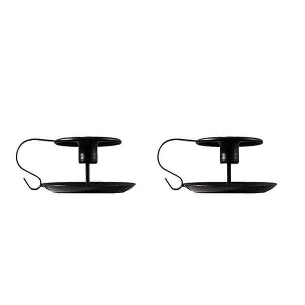 2pcs Retro Wrought Iron Candlestick Stand Black Candle Holder for Taper Candles