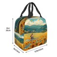 thumbnail image 3 of Disketp Field Style Bicycle Young Sunflower for Insulated Lunch Bag for Women and Men, Perfect for Work, Hiking, Picnic, 3 of 8