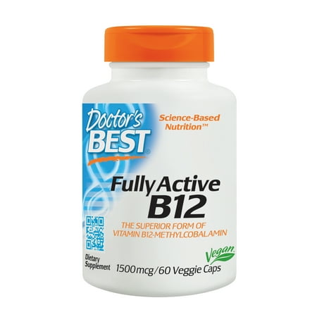 (2 pack) Doctor's Best B12 Veggie Caps, 1500mcg, 60 (Best Form Of B12 For Mthfr)