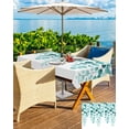 thumbnail image 5 of Boanket Outdoor Tablecloth with Umbrella Hole for Patio/Picnic/Party/Camping, Turquoise Eucalyptus Leaves Waterproof Table Cloth Rectangle Table Cover Washable, Watercolor Floral Leaf 54"x 80", 5 of 7