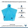 thumbnail image 3 of CTM Adult Reusable Waterproof Long Rain Poncho, 3 of 3