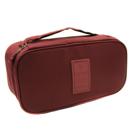 

Travel Women s Bra Storage Bag Waterproof Storage Makeup Bags for Items Storage Management Wine Red