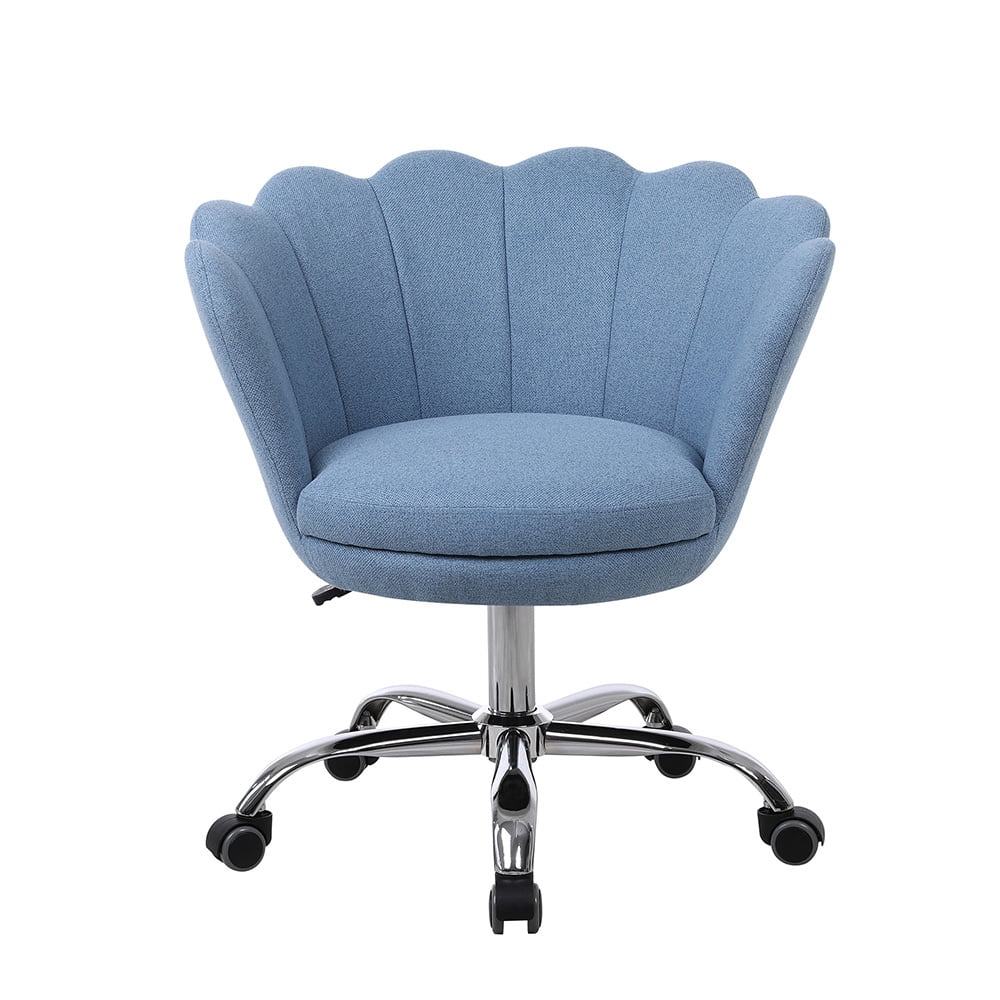 Kepooman Modern Office Chairs, Chic Leisure Swivel Shell Chairs for Living Room/Bedroom/Office, Desk Chair with Wheels and Arm, Blue Kepooman Modern Office Chairs, Chic Leisure Swivel Shell Chairs for Living Room/Bedroom/Office, Desk Chair with Wheels and Arm, Blue